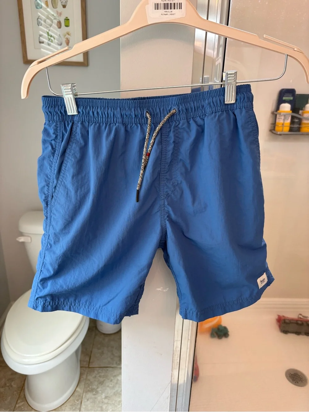 Katin Kids Blue Swim Trunks Board Shorts Mesh Lining Size Medium 10-12